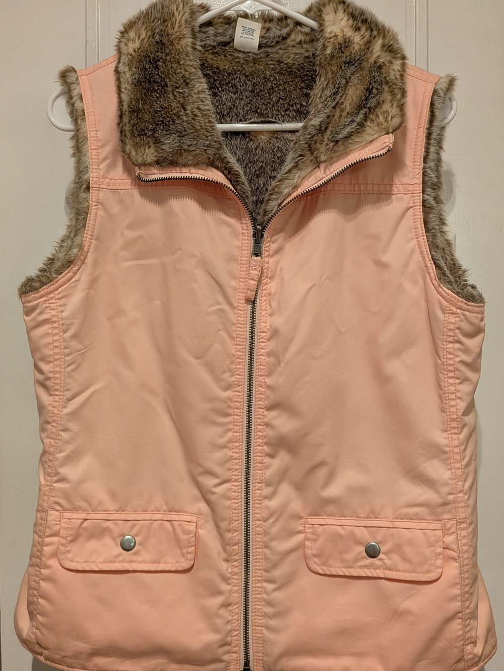 GAP Reversible Blush Pink / Faux-Fur Lined Women's Vest